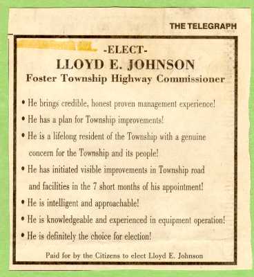 Elect Lloyd Johnson Elect Lloyd Johnson