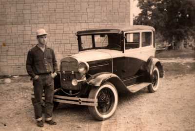 Leroy Weineke and Model A, 1952 Leroy Weineke and Model A, 1952