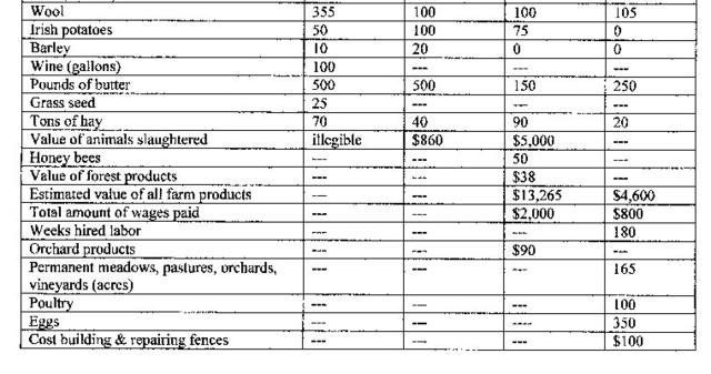 Detail of Census Data on Black Farm Detail of Census Data on Black Farm