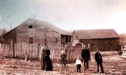 Wieneke Farmstead, 1893: Charles and Mary Wieneke (great-grandparents), Bill, George, Rose, and Roy