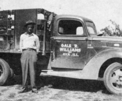 Gale Williams with his Milk Truck, Ava, Illinois